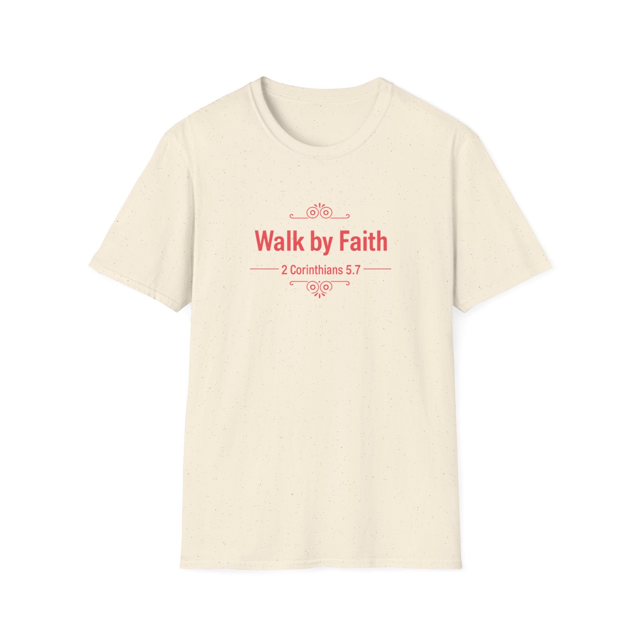 Walk by Faith T-Shirt — 2 Corinthians 5:7 Inspirational Christian Tee
