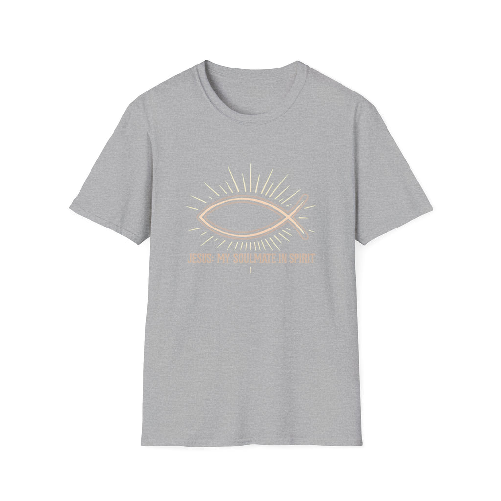 Christian Fish T-Shirt — "Jesus My Soulmate in Spirit" Faith Tee
