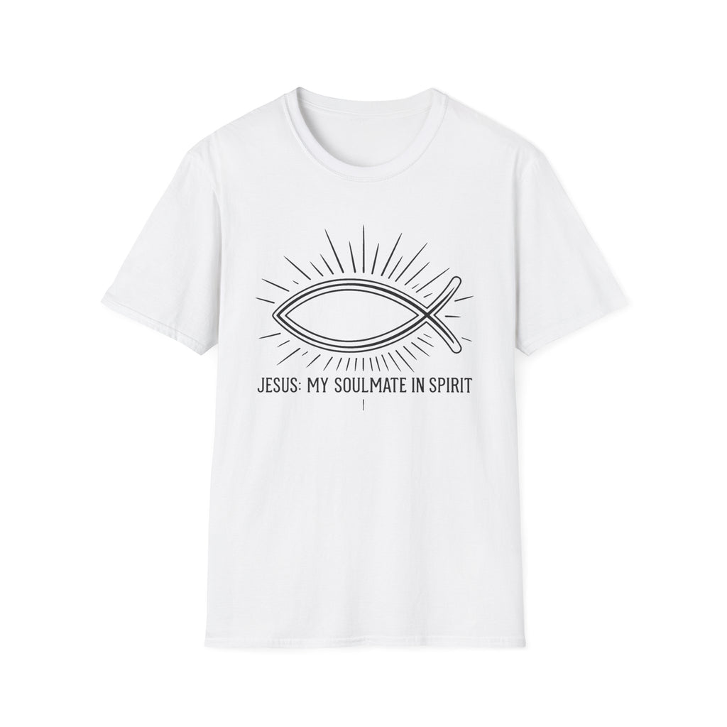 Christian Fish T-Shirt — "Jesus My Soulmate in Spirit" Faith Tee