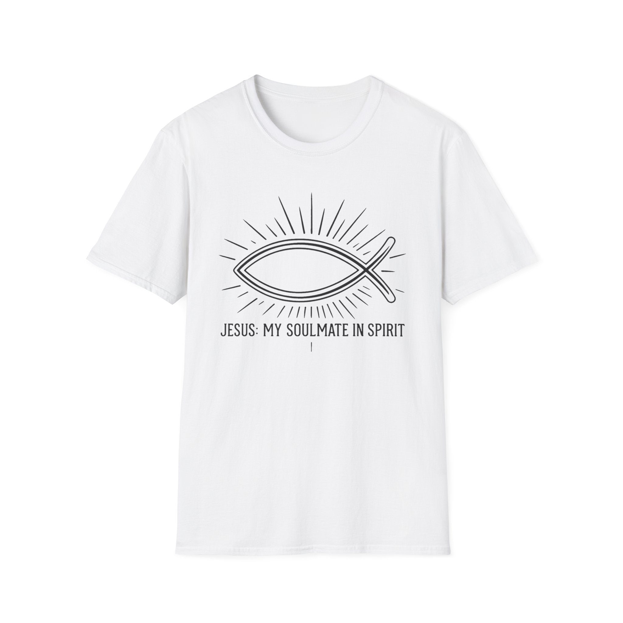 Christian Fish T-Shirt — "Jesus My Soulmate in Spirit" Faith Tee