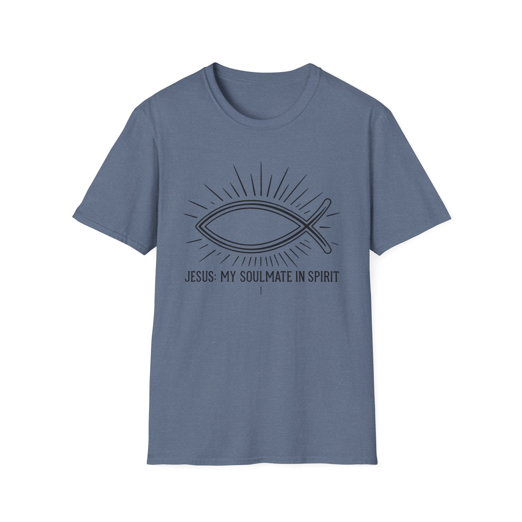 Christian Fish T-Shirt — "Jesus My Soulmate in Spirit" Faith Tee