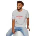 Walk by Faith T-Shirt — 2 Corinthians 5:7 Inspirational Christian Tee