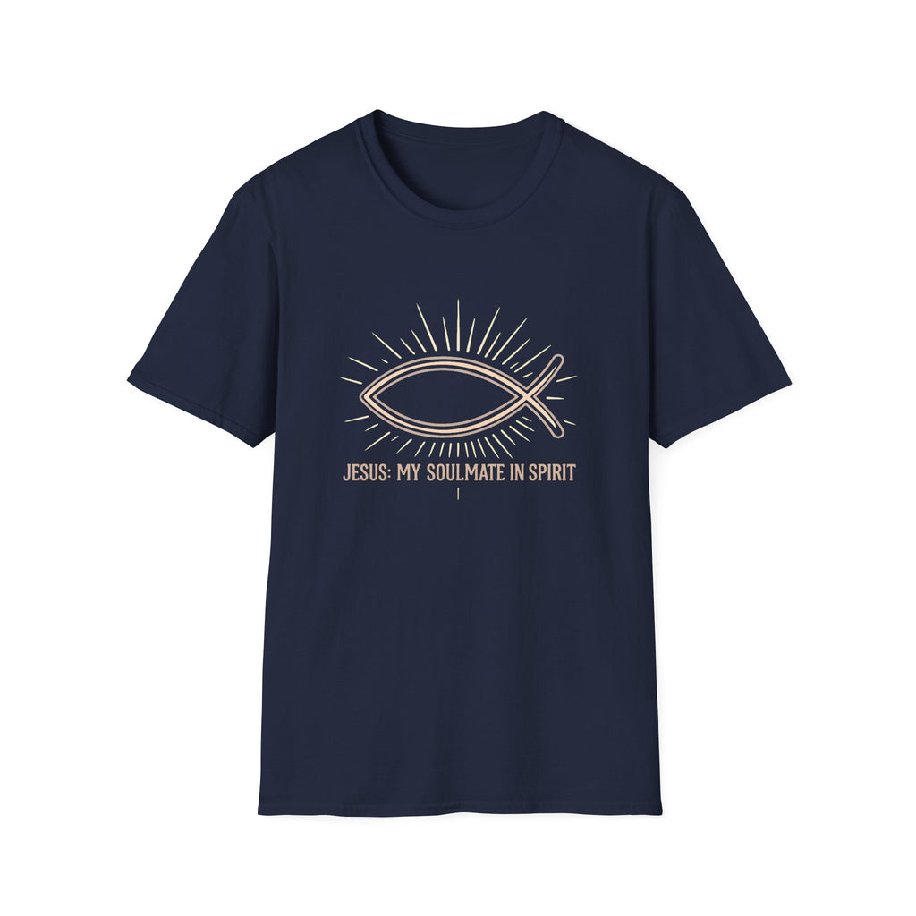 Christian Fish T-Shirt — "Jesus My Soulmate in Spirit" Faith Tee