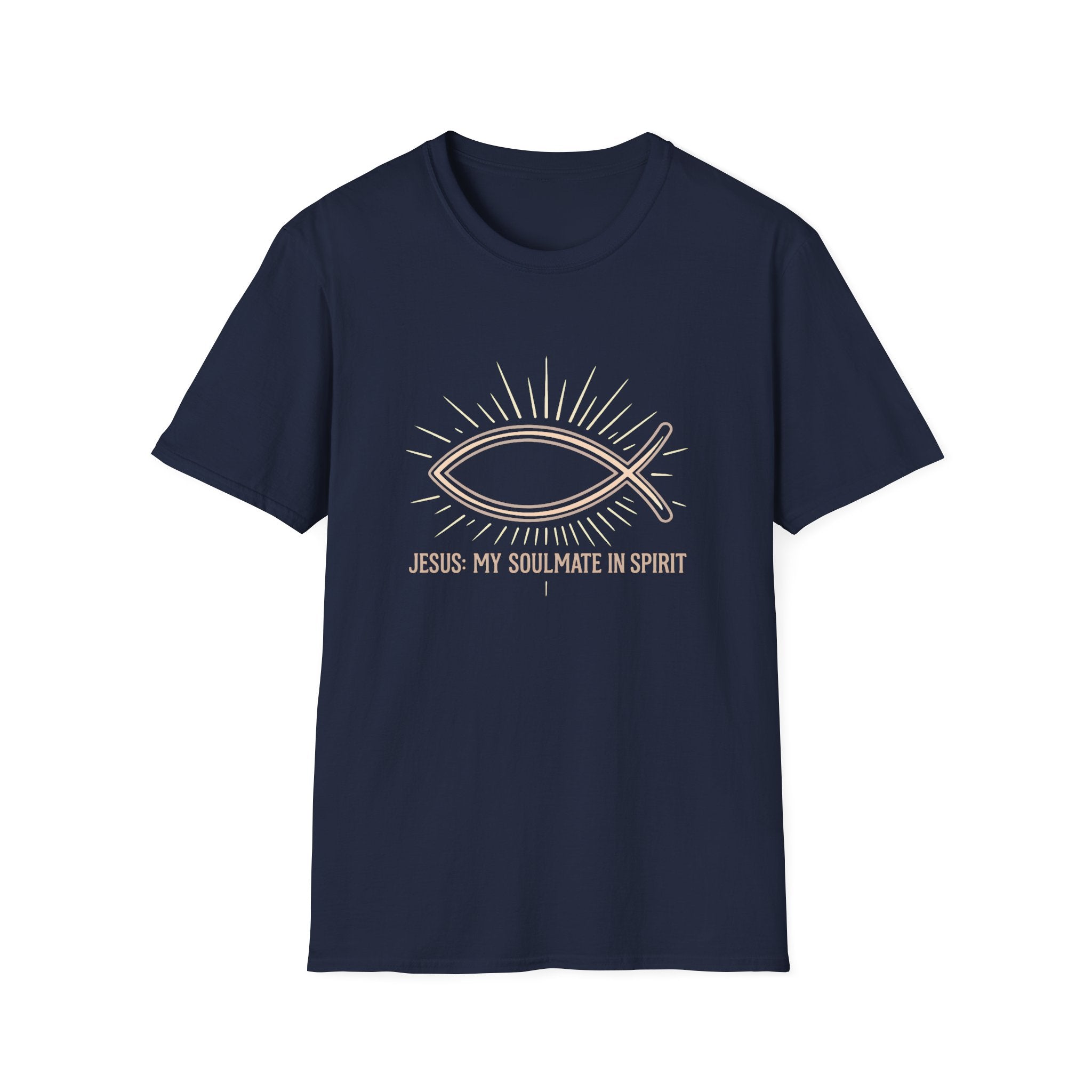 Christian Fish T-Shirt — "Jesus My Soulmate in Spirit" Faith Tee