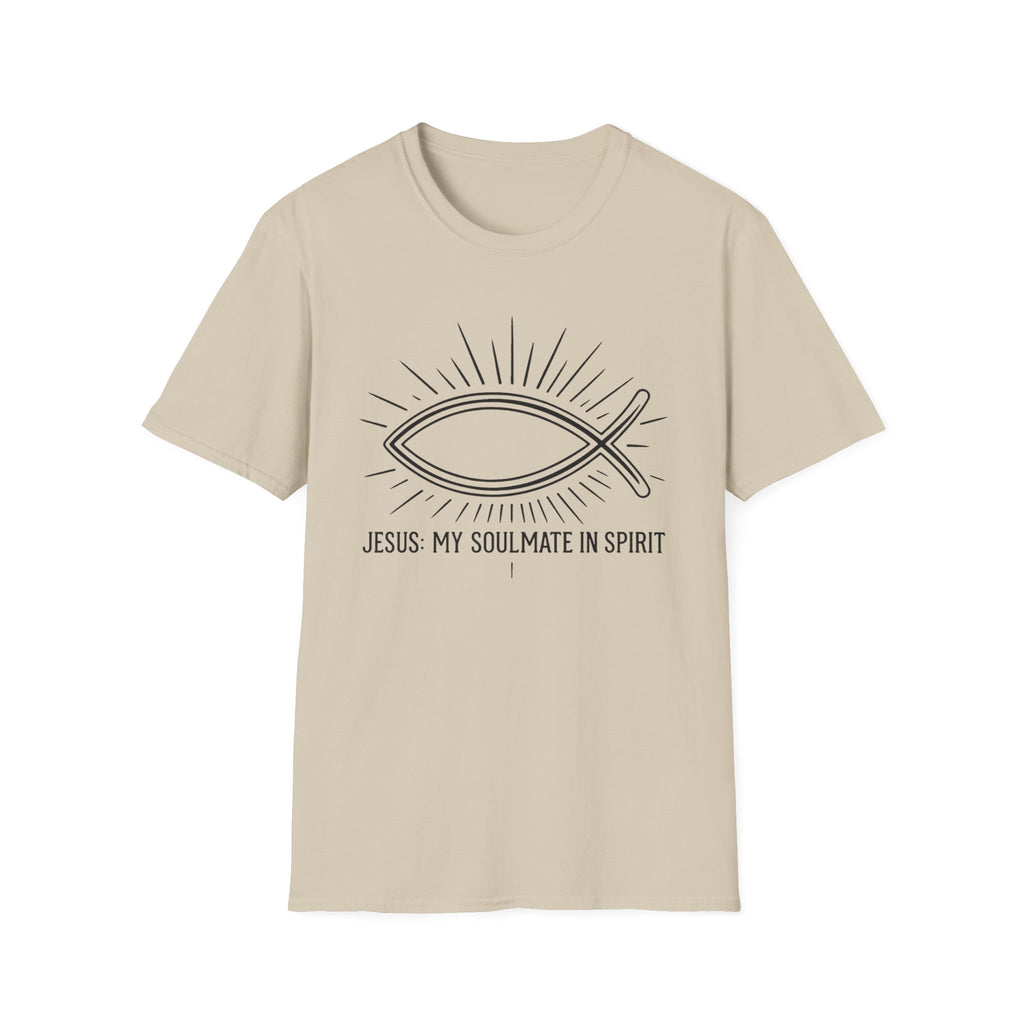 Christian Fish T-Shirt — "Jesus My Soulmate in Spirit" Faith Tee