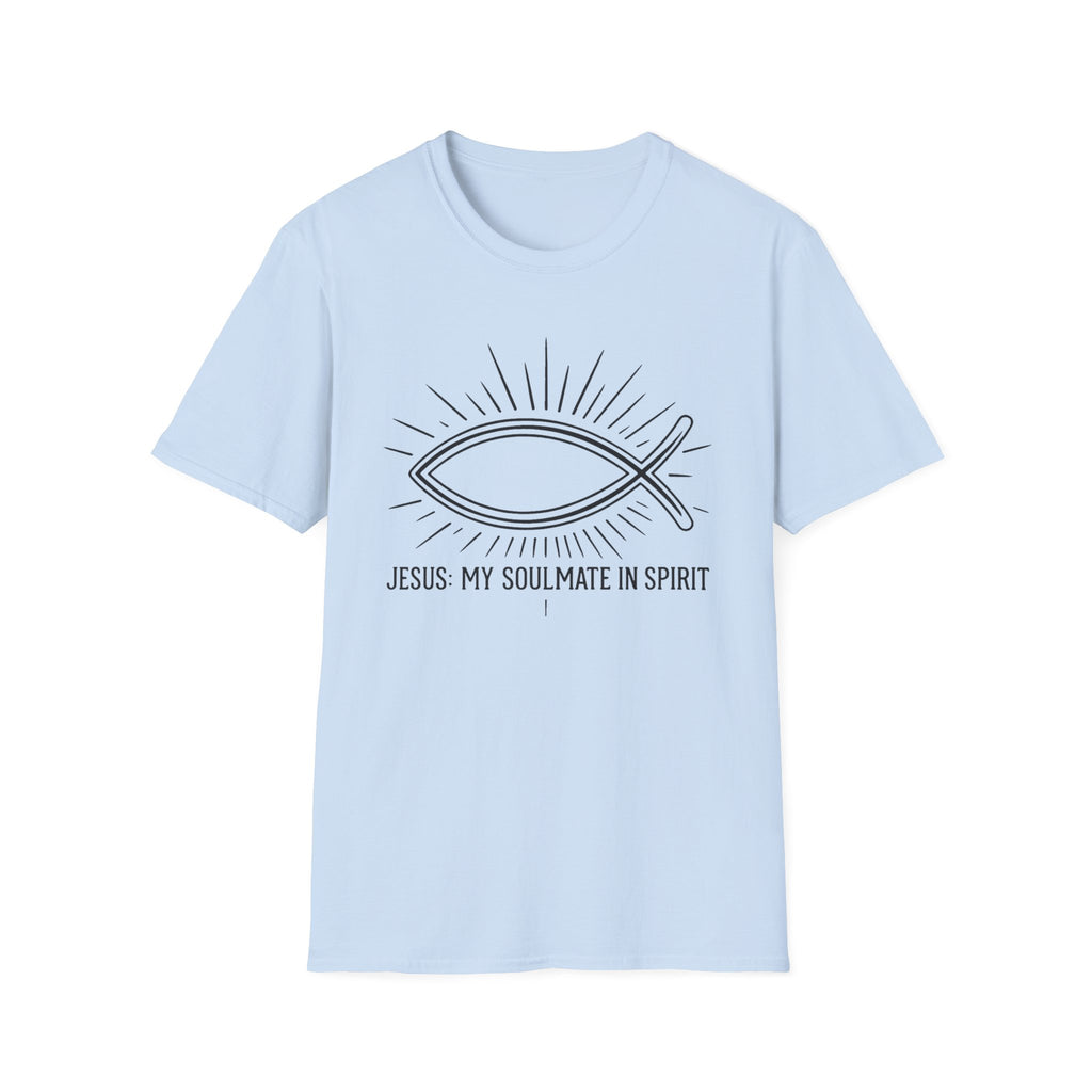 Christian Fish T-Shirt — "Jesus My Soulmate in Spirit" Faith Tee