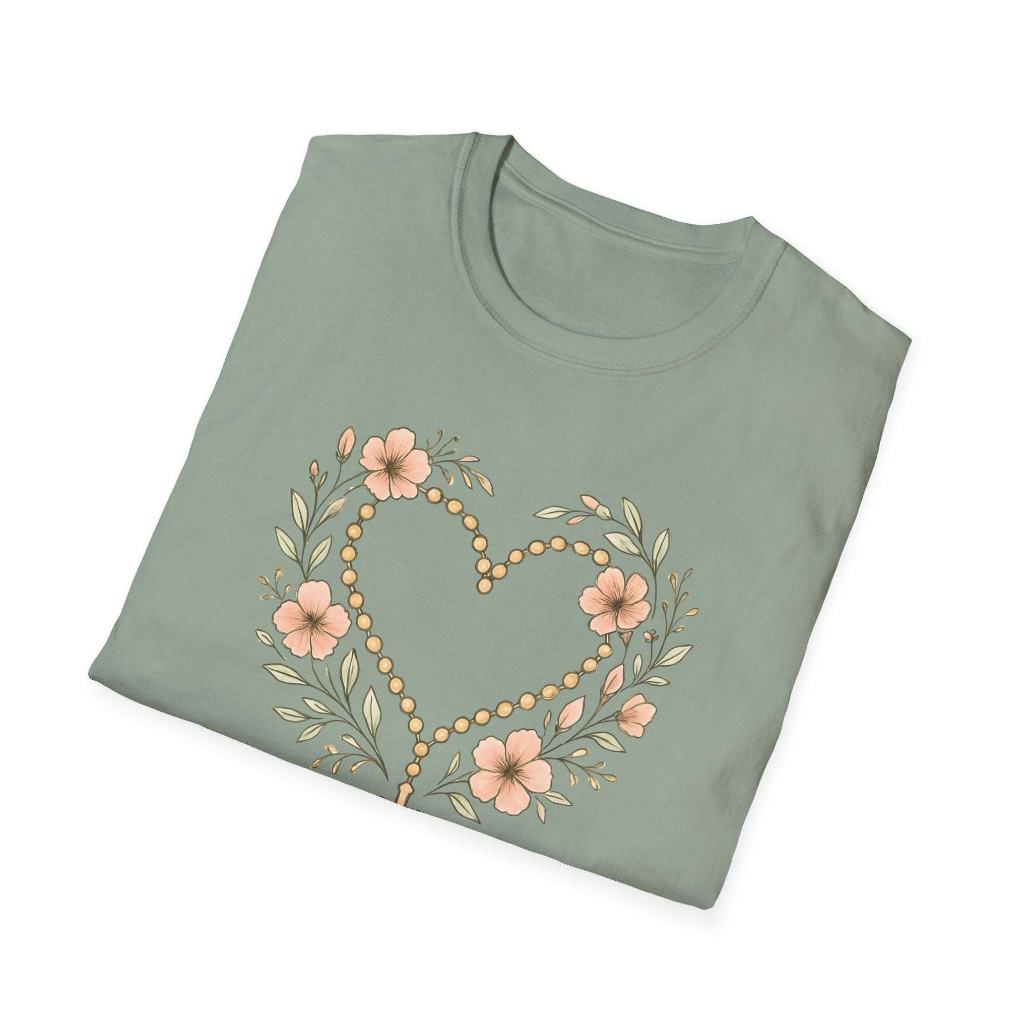 Floral Heart Rosary T-Shirt