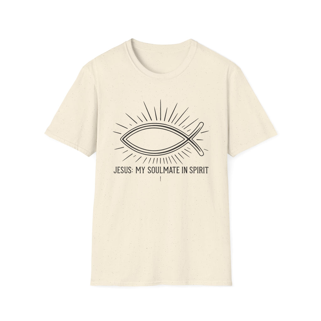 Christian Fish T-Shirt — "Jesus My Soulmate in Spirit" Faith Tee
