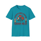 Isaiah 40:31 Floral Bible Verse T-Shirt — "Strength Comes From Him" Christian Tee