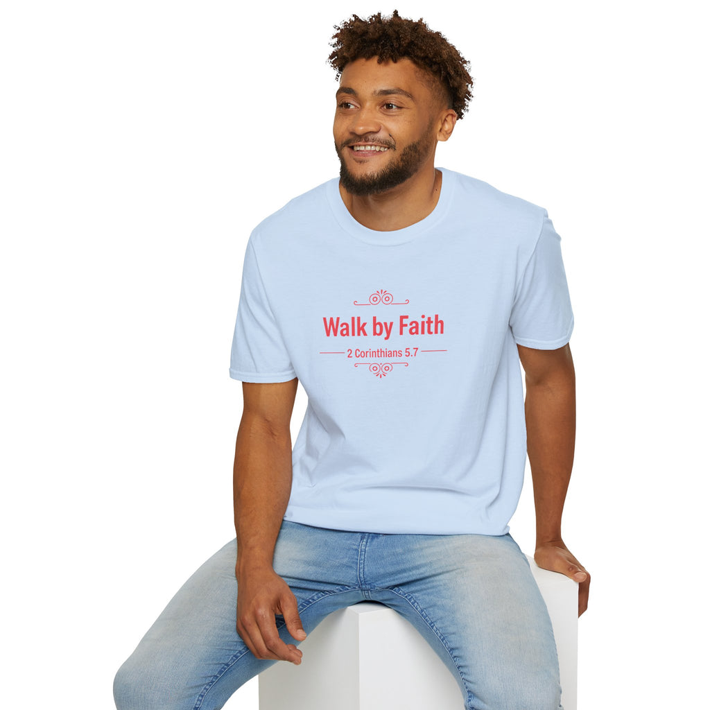 Walk By Faith T-Shirt — 2 Corinthians Christian Faith Tee