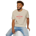 Walk by Faith T-Shirt — 2 Corinthians 5:7 Inspirational Christian Tee